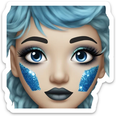 Blue makeup sticker