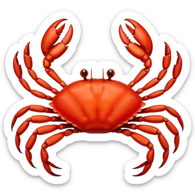 A live crab with only eight legs and two pincers sticker