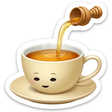 simple cup of tea with ginger root with no face sticker