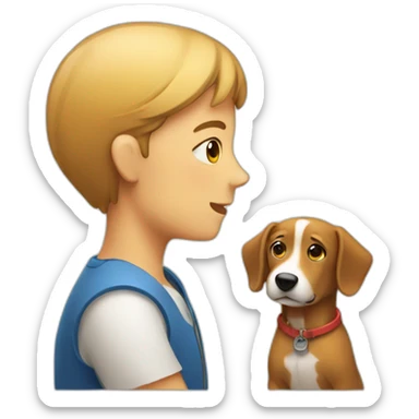Person looking at a dog sticker
