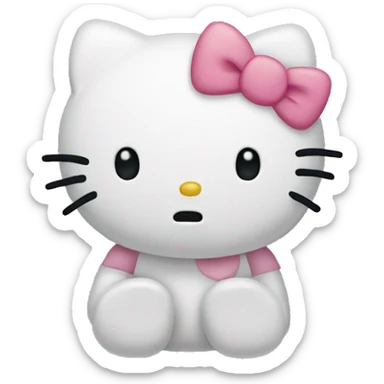 hello kitty being very sad sticker
