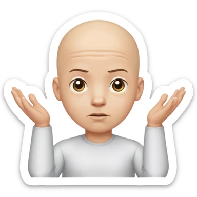 bald boy shrugging sticker