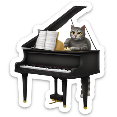 A cat playing piano ￼ sticker