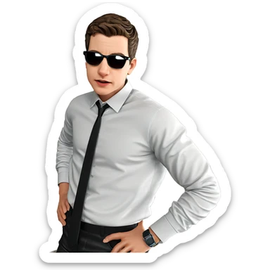 stylish boy enjoying indoors sticker