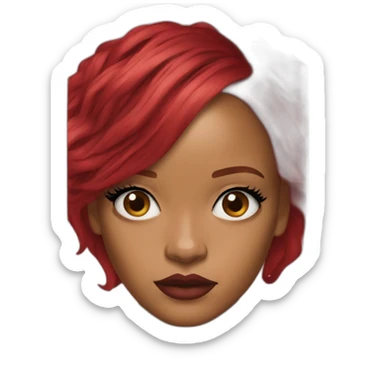 rihanna red hair phase sticker