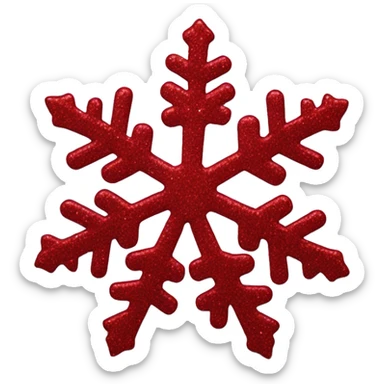 Deep Red glitter snowflake sticker