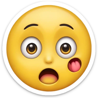 cartoon sticker of a surprised and scared emoji, colorful and cheerful, no text, suitable for WhatsApp and Instagram sticker