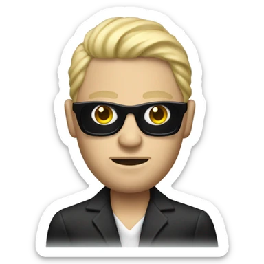 Blonde mafia man as string puppet sticker