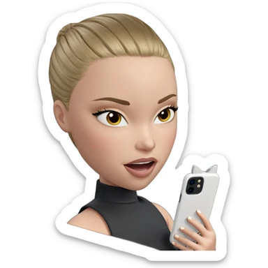 girl with phone in car sticker