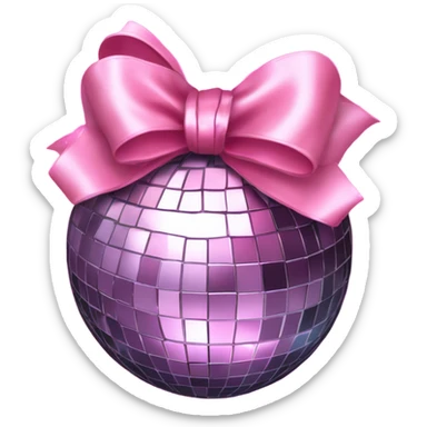 disco ball with a pink bow sticker