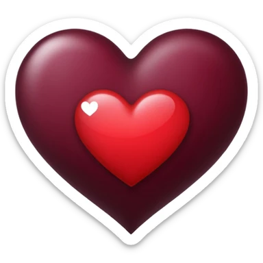 Genera un emoji de un corazón blanco con color vino tinto , sencillo y lindo  sticker