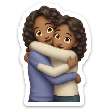 Sisters hugging  sticker