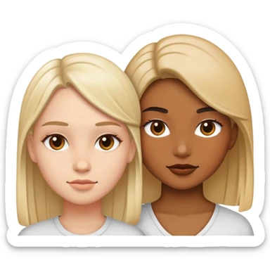 Two girls turning into one person ￼￼ sticker