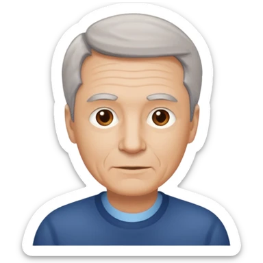 ahora hazme una hombre blanco viejito con el pelo corto y cafe oscuro sticker