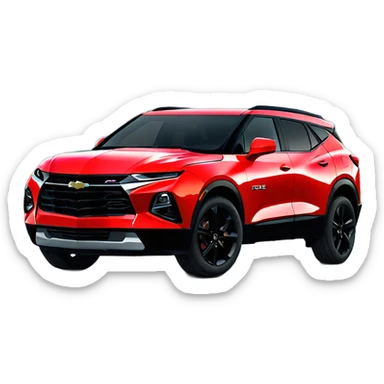 2020 red Chevrolet blazer black wheels black logo sticker