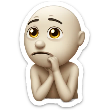 cute sad begging face  sticker