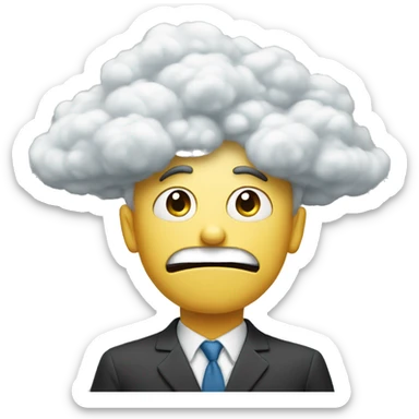 White Cloud with nervous face sticker