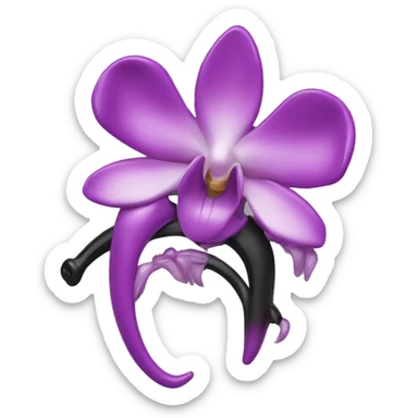 hair claw/clip with orchid ( accessory)  sticker