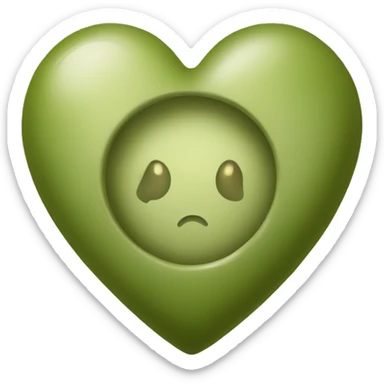 A heart green olive sticker