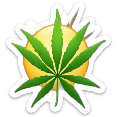 weed leaf in front of the sun sticker
