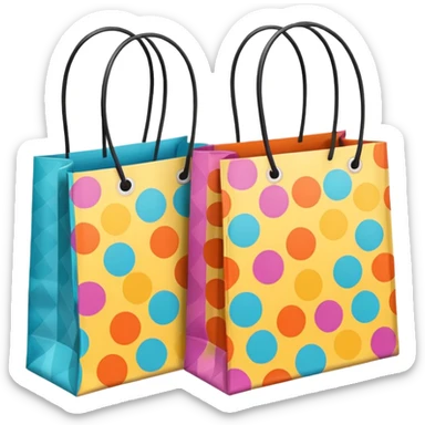 2 aesthetic shopping bag with pattern sticker