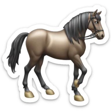 Cheval doré longue crinière noire sticker