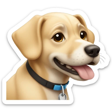 Dog saying hi to a human sticker