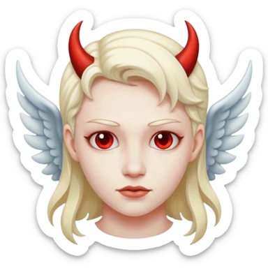 angel and devil mixed sticker