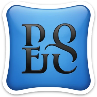 14 color blue old English writing  sticker