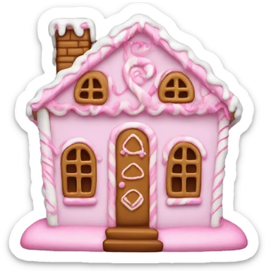 Ginger bread house pink sticker