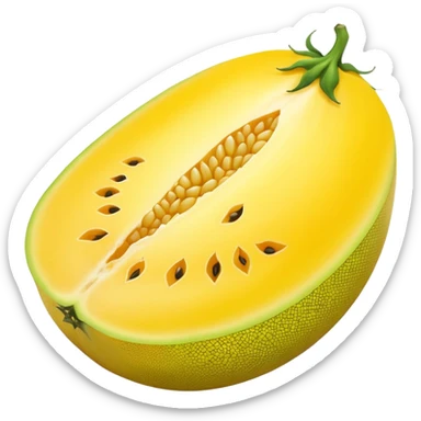 canary whole very yellow melon oval shape sticker