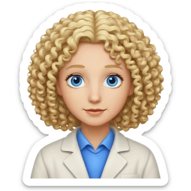 PROFESORA RUBIA, RIZOSA CON OJOS AZULES sticker