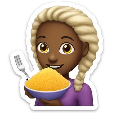 girl eating couscous sticker