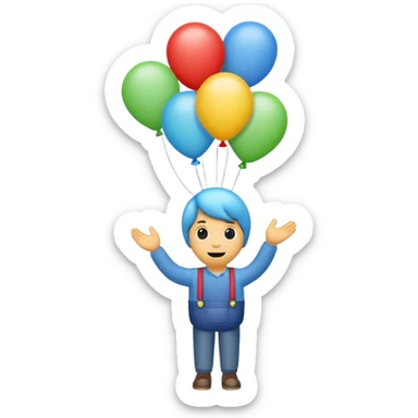 Balloon person sticker