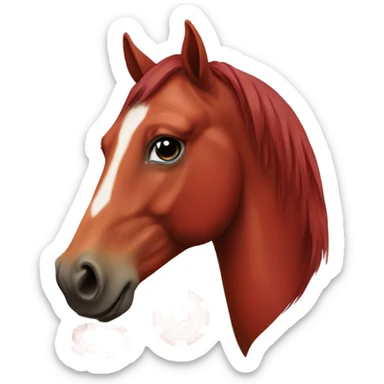 Red horse head with poker chip  sticker