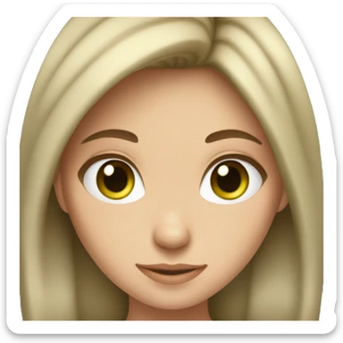 Princess Girl Brown hair green eyes sticker