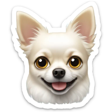 White chihuahua Pomeranian dog sticker