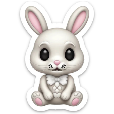 Emoji d'une peluche lapin squelette sticker