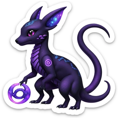 Gothic Nebulae Salandit-Umbreon-Fakémon-hybrid-creature (full body)  sticker