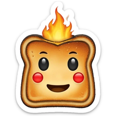 a piece of burning toast sticker
