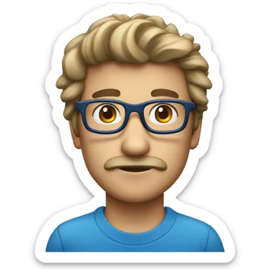 Un maestro con los ojos azules y gafas y con pelo canoso sticker