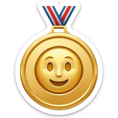 gold medal no face sticker