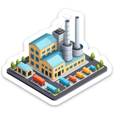 Isometric furniture factory sticker