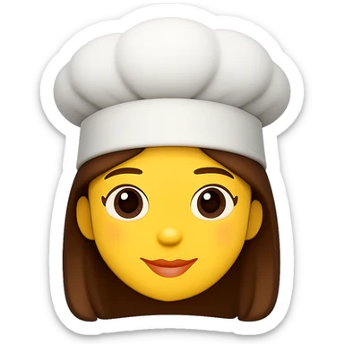 girly emoji with chef hat, remove background sticker
