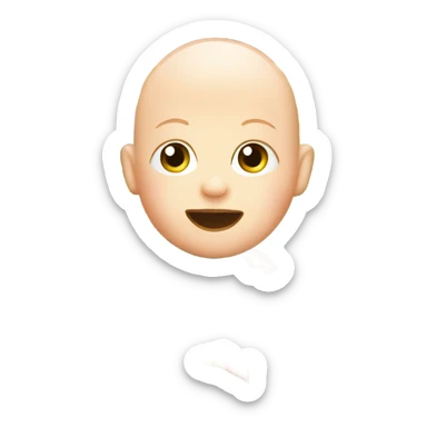 bald baby in a salad with multicolour hair sticker