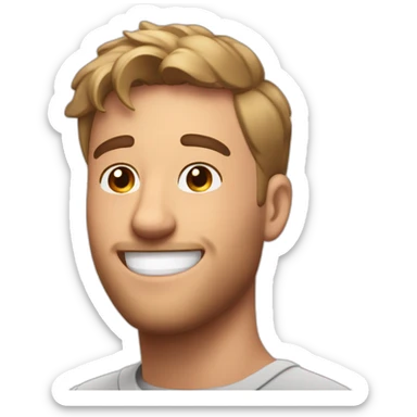 smiling man with short hair mr beast sticker