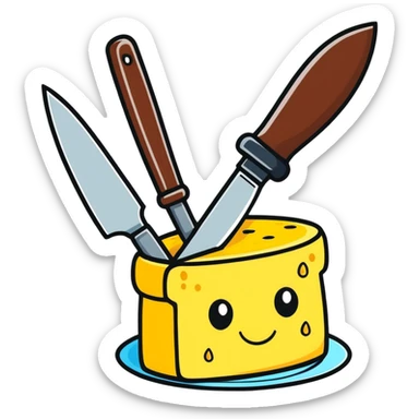 Sponge holding knife  sticker