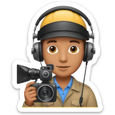 filming camera man  sticker
