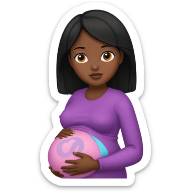 embarazada morena con cabello negro sticker