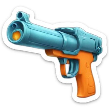 Water orange gun sticker
